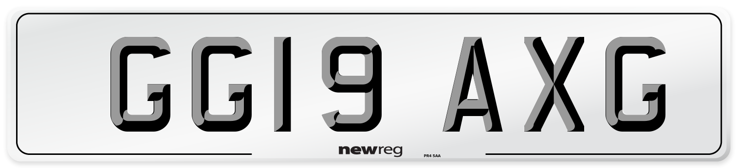 GG19 AXG Number Plate from New Reg